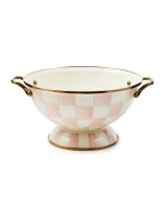 image shows MacKenzie-Childs Rosy Check 2.75 Qt. Almost Everything Bowl against a blank, white background