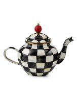 image shows MacKenzie-Childs Courtly Check 4-Cup Teapot  against a blank, white background