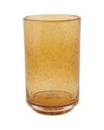 image shows Danica Heirloom 17oz Tall Bubbled Tumbler | Amber against a blank, white background
