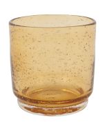 image shows Danica Heirloom 12oz Short Bubbled Tumbler | Amber against a blank, white background