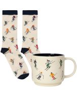  image shows Danica Jubilee Mug and Socks ( Set of 2) | Ski Ya Later against a blank, white background