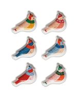 image shows Danica Jubilee Christmas Pinch Bowls (Set of 6) | Season's Tweetings  against a blank, white background