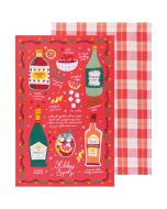 image shows Danica Jubilee Christmas Dishtowels (Set of 2) | Holiday Spirits against a blank, white background