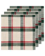 image shows Now Designs by Danica Christmas Napkins (Set of 4) | Noel Plaid against a blank, white background