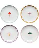 image shows Danica Jubilee Appetizer Plates (Set of 4) | Mushroom Gems against a blank, white background