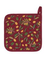 image shows Now Designs by Danica Chef Potholder | Olive Oil against a blank, white background