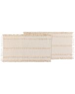 image shows Danica Heirloom Ravel Table Runner | Ivory against a blank, white background