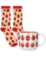 image shows Danica Jubilee Mug and Socks Set | Berry Sweet against a blank, white background