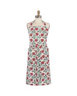 image shows Danica Heirloom Block Print Apron | Carnation against a blank, white background