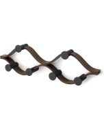 image shows Umbra Montage 6 Wall Hook | Black/Walnut against a blank, white background