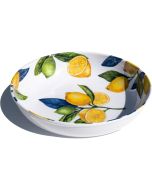 image shows Tarhong Melamine 45oz Low Bowl | Lemon Orchard against a blank, white background