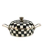 image shows MacKenzie-Childs Courtly Check 3 Qt. Casserole  against a blank, white background