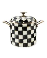 image shows MacKenzie-Childs Courtly Check 7 Qt. Stockpot  against a blank, white background
