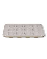 image shows OXO Good Grips Non-Stick Pro Ceramic Coated Metal Bakeware 12-Cup Muffin Pan | Biscuit against a blank, white background