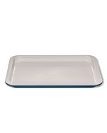 image shows OXO Good Grips Non-Stick Pro Ceramic Coated Metal Bakeware Half Sheet Pan | Storm Blue  against a blank, white background