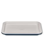 image shows OXO Good Grips Non-Stick Pro Ceramic Coated Metal Bakeware Quarter Sheet Pan | Storm Blue against a blank, white background
