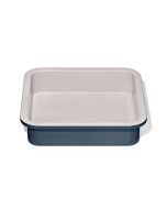 image shows OXO Good Grips Non-Stick Pro Ceramic Coated Metal Bakeware 9" Square Cake Pan | Storm Blue  against a blank, white background
