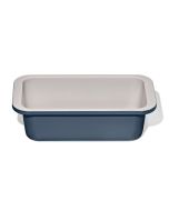 image shows OXO Good Grips Non-Stick Pro Ceramic Coated Metal Bakeware 1lb Loaf Pan | Storm Blue  against a blank, white background