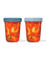  image shows OXO Good Grips Twist & Stack 32oz Container Set | 2-Pack against a blank, white background