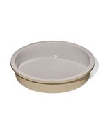 image shows OXO Good Grips Non-Stick Pro Ceramic Coated Metal Bakeware 9" Round Cake Pan | Biscuit against a blank, white background