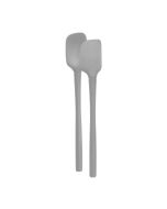  image shows Tovolo Flex-Core® All Silicone Mini Spatula & Spoonula (Set of 2) | Oyster Gray against a blank, white background