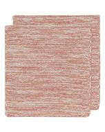 image shows Danica Heirloom 8" x 8" Knit Dish Cloths (Set of 2) | Clay against a blank, white background