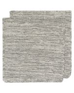 image shows Danica Heirloom 8" x 8" Knit Dish Cloths (Set of 2) | Jade against a blank, white background