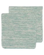  image shows Danica Heirloom 8" x 8" Knit Dish Cloths (Set of 2) | Lagoon against a blank, white background