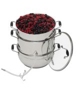  image shows Vineyard Deluxe Stainless Steel Steam Juicer against a blank, white background