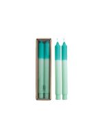 Hazel Mazel 10" Tapered Candle Sticks (Set of 2) | Teal & Mint Pleated 