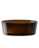 image shows LSA Collective 11.75" Glass Serving Bowl | Mocha against a blank, white background
