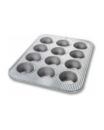 image shows USA Pan 12-Cup Muffin Pan against a blank, white background