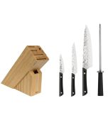  image shows Kai Pro by Shun 5-Piece Knife Block Set against a blank, white background
