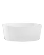 image shows LSA Collective 12" Glass Bowl | White  against a blank, white background