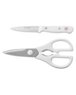 WÜSTHOF Gourmet White 2-Piece Shear & Paring Knife Set 
