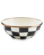 image shows MacKenzie-Childs Courtly Check 2-Cup Everyday Bowl against a blank, white background