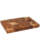image shows Danica Heirloom Acacia Chevron 10" Serving Board  against a blank, white background