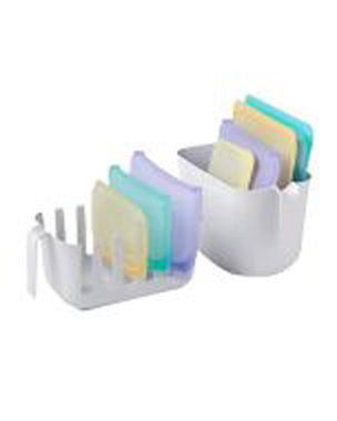 YouCopia Dry+Store™ Bag Drying Rack and Bin Set