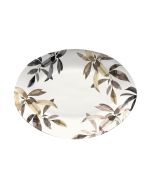 image shows TarHong Bali Leaves 18.9" Oval Platter  against a blank, white background
