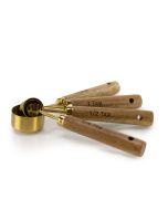 Everything Kitchens Gold Measuring Spoons with Wood Handles