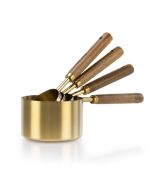 Everything Kitchens Gold Measuring Cups with Wooden Handles