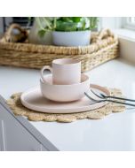 Everything Kitchens Modern Flat 12-Piece Dinnerware Set | Soft Pink