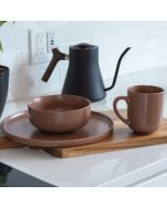 Everything Kitchens Modern Flat 12-Piece Dinnerware Set | Brown
