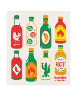 image shows Ecologie by Danica Swedish Sponge Dish Cloth | Hot Sauce against a blank, white background
