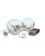 Everything Kitchens "Caprine Caper" Baby Goat 16-Piece Dinnerware Set + Mugs