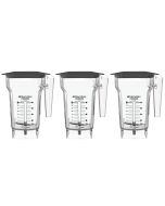 Blendtec Commercial FourSide Blender Jar (64 oz with Hard Lid) | 3-Pack
