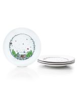 Fiesta® 10.5" Classic Rim Dinner Plates (Set of 4) | Christmas Whimsy (White)