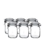 Bormioli Rocco 1L Swing Top Glass Fido Canning Jars | 6-pack