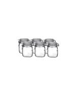 Bormioli Rocco 0.75L Swing Top Glass Fido Canning Jars - Square | 6-pack