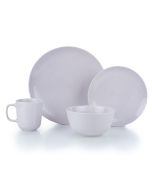Everything Kitchens Modern Colorful Neutrals - Rippled 16-Piece Dinnerware Set - Glazed | Dusty Purple
